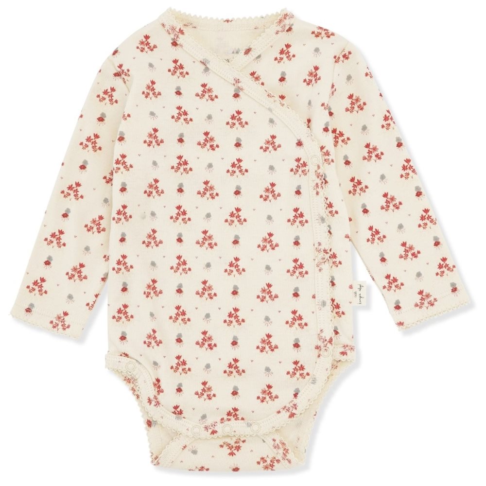 CLASSIC NEWBORN LS BODY VINTAGE FLORAL RED