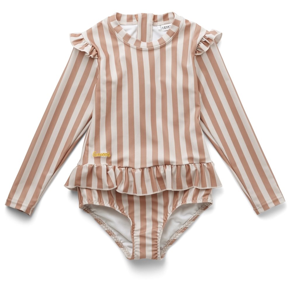 Sille swim jumpsuit stripe coral blush/creme